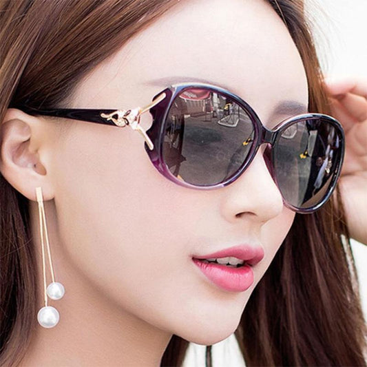 Polarized Ladies Sunglasses Round Face Sunglasses Anti-UV Fashion Trend Sunscreen Summer Big Face Driving Glasses
