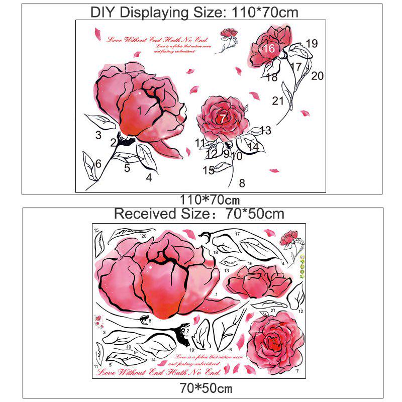 Pink Peony Flower Wall Stickers For Living Room Home Decoration Bathroom Glasses Stickers Wallpaper