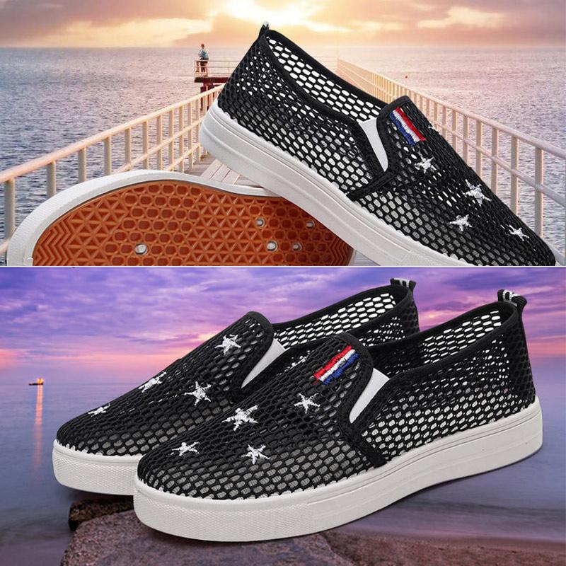 Soft Sole Net Shoes Women's Trendy Lightweight Cloth Shoes Breathable Hollow Mesh Shoes Casual Sports Shoes