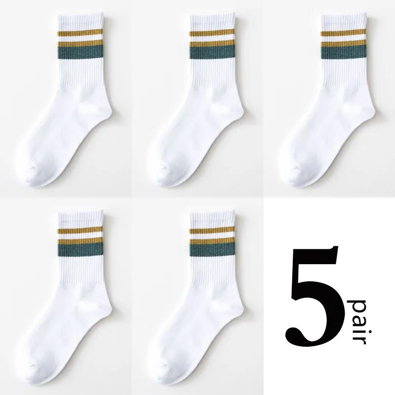 Men's Five Pairs of Stockings Retro Striped Cotton Socks Winter Thickened Warmth and Deodorant Antibacterial High Socks