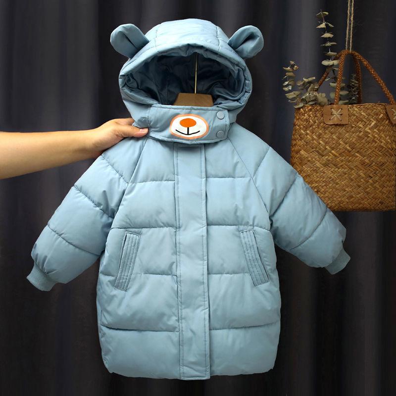 Children's Down Coat Mid-length Boys and Girls Padded Jacket Baby Korean Version Long Thick Super Cute Cute Winter Jacket