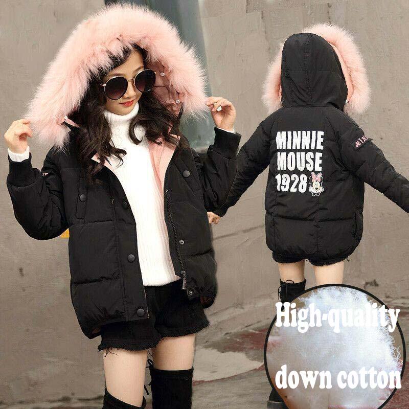 Children's Clothing Winter Jacket for Girls Warm Hooded Thick Cotton-Padded Coat Girl Down Jacket