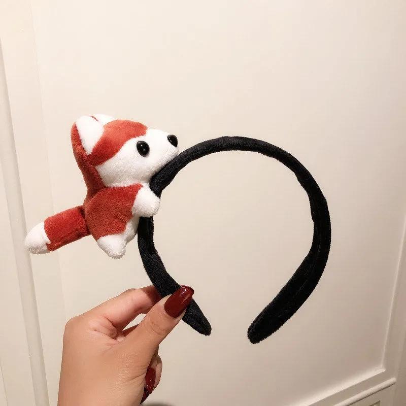 Female Little Squirrel Animal Funny Hair Band Hair Band Cute Face Wash Head Band Cartoon Doll Headdress Wash Hair Clip Hair Band