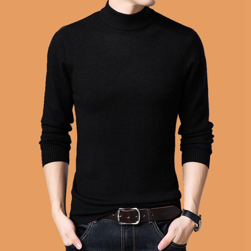 Men's Sweater Thick Warm Pullover Sweater Fashion Slim Sexy Bottoming Shirt Top