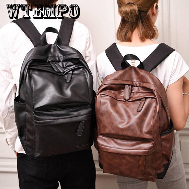 Laptop Leather Backpack Men Travel Casual School Backpack College Mochila masculina Backpack