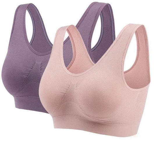 Underwear Women's Bra Without Steel Ring Sports Large Size Gather Vest Type Bra Cotton Thin Sports Underwear Yoga Underwear