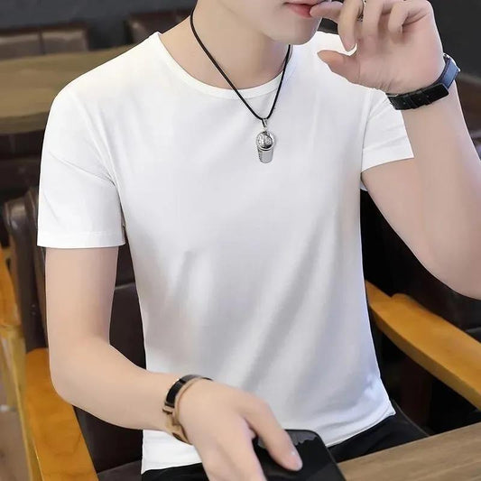 Summer Men's Short-sleeved T-shirt Youth Trend Half-sleeved T-shirt Large Size Men's Shirt Bottoming Shirt T-shirt