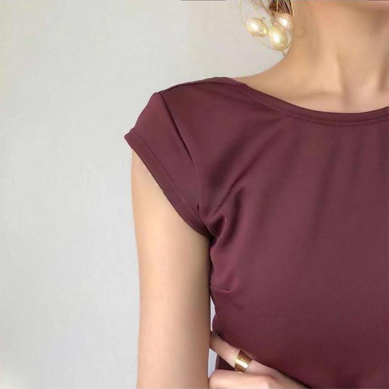Korean Sexy Backless Triangle One-piece Swimsuit Women Cover Belly Slim Conservative Beach Swimsuit Sleeveless Irregular Hem Bikini Swimwear