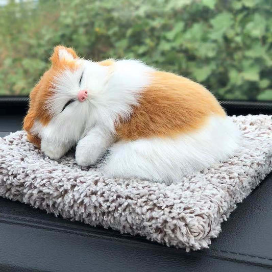 Cute Stuffed Simulation Animal Doll Sleeping Cats Toy Sounding Toys Lovely Kids Soft Plush Birthday Gifts