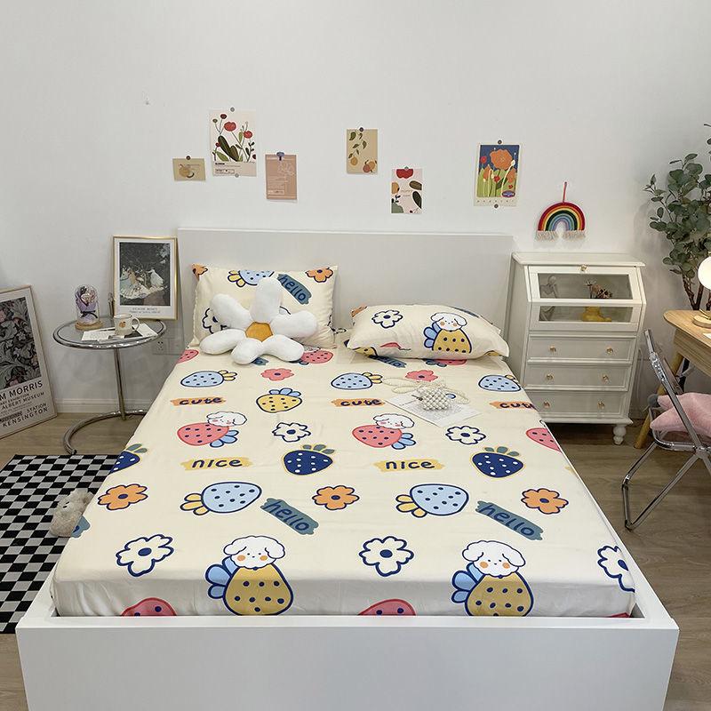 Cartoon Cotton Mattress Cover One-piece All-inclusive Non-slip Mattress Protection Dust Cover
