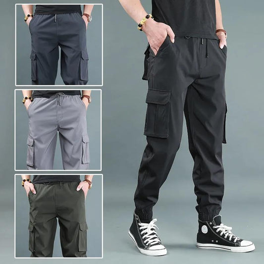 Men's Pants Autumn Overalls Loose Stretch Quick-drying Pants Drawstring Drawstring Pants Harem Pants Large Size Casual Pants