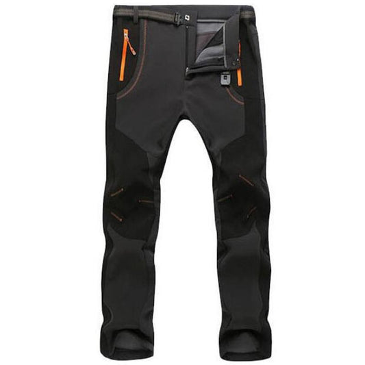 Autumn and Winter Thickened Fleece Pants Men's Outdoor Warmth, Waterproof, Windproof, Breathable Soft Shell Trousers Sports Mountaineering Overalls