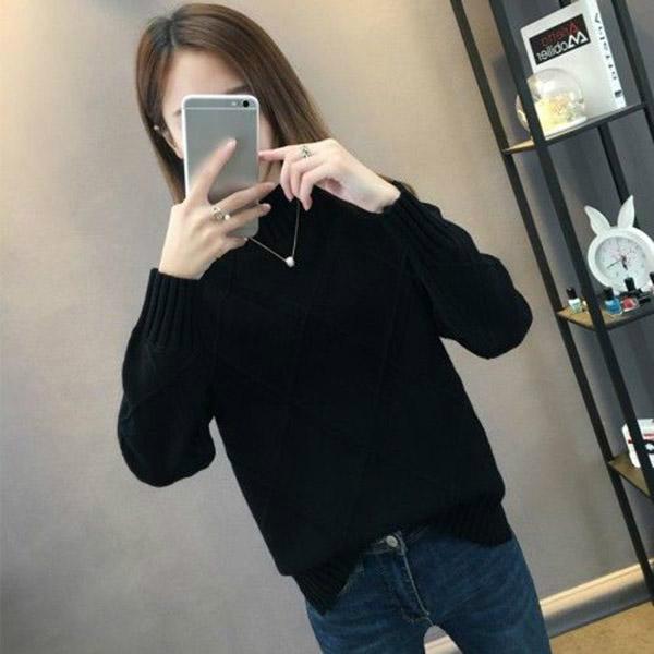 Knitting Sweater Women's Autumn and Winter Bottoming Shirt Warm Long Sleeve High Collar Sweater