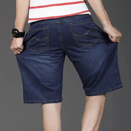 Thin Summer Denim Shorts Men's Straight Loose Five-point Pants Stretch Casual Comfortable Five-point Breeches