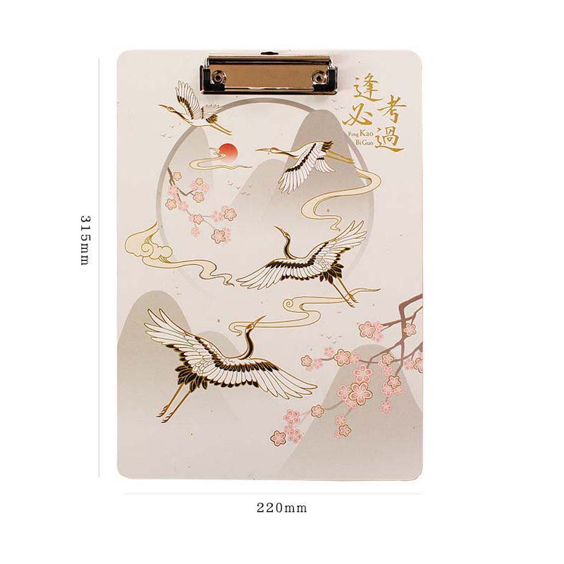 A4 Chinese Style Printing Folder Board Student Writing Board PP Pad Supplies Simple Black and White