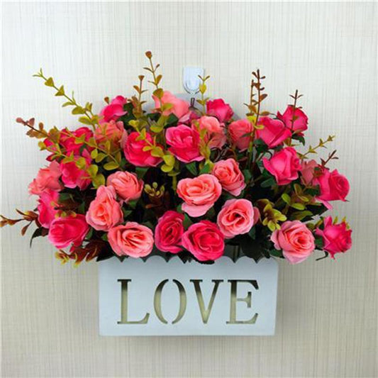 Artificial Flower Artificial Flower Set Hanging Basket Hanging Basket Rose Silk Flower Dining Table Plastic Flower Living Room Interior Decoration