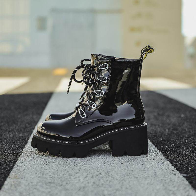 Martin Boots Female British Style Leather Comfortable Thin Style All-match Thin Spring and Autumn Single Boots
