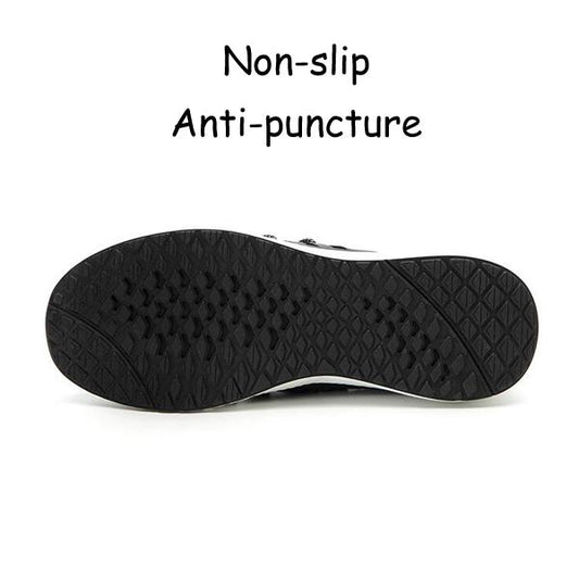 Men Safety Steel Toe Shoes Mens Air Mesh Puncture-Proof Boots Lightweight Breathable Work Sneakers
