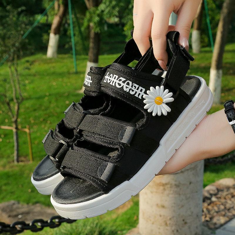 Sweet Little Daisy Sandals Women's Summer Wild Velcro Sports Beach Shoes Thick Bottom Non-slip Light and Comfortable Outdoor Activities Can Be Worn