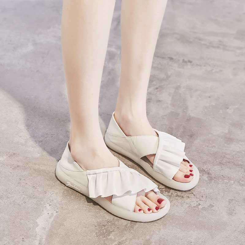 Sandals Women's Summer Jelly Transparent Soles Flat Two-wear Slippers Women's Non-slip Thick-soled Soft Lightweight Simple Sandals