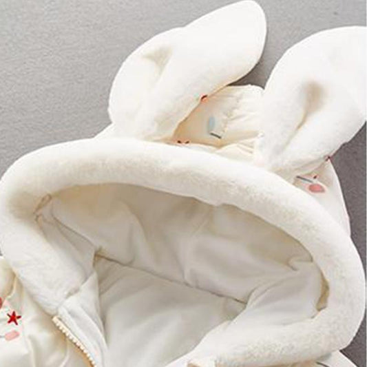 Net Celebrity Newborn Clothes Winter Female Baby Padded Clothes Outer Wear Autumn and Winter Suit Cute Rabbit Carrot Print Pattern Jumpsuit