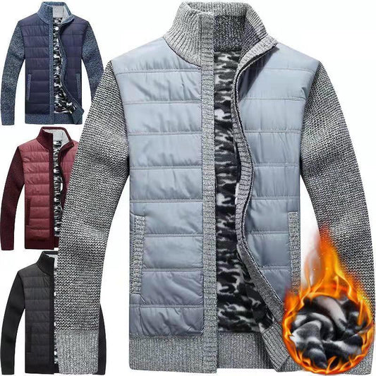 Autumn and Winter Men's Jackets Plus Velvet Thick Coats Men's Plus Size Casual Cardigan Jacket Plus Size Zipper Warm Top