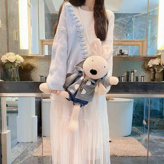 Autumn Winter Women Fashion Sweater Casual Knitting Sweater Round Neck Pullovers Loose Casual Long Sleeve Sweater