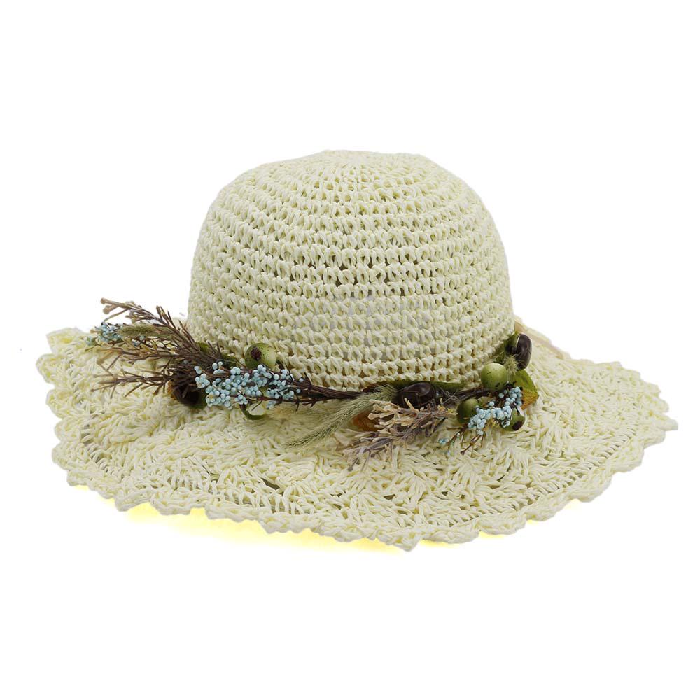 Sun Hat Women's Summer Fashion Sun Cap Beach Foldable Straw Hat Handmade Hat