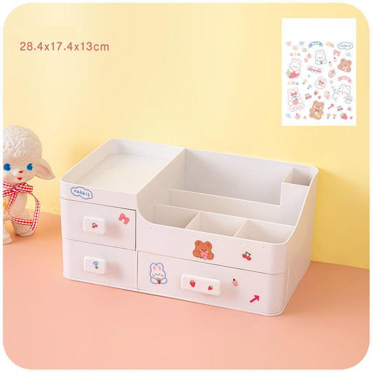 Cosmetic Storage Box Desktop Girl Heart Drawer Type Lipstick Skin Care Products Organize Dormitory Rack