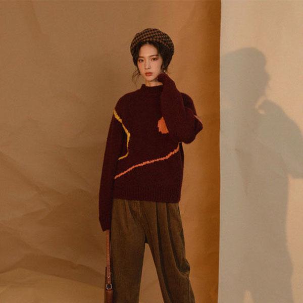 Autumn and Winter Independent Design Fun Egg Yolk Sweater, Casual Sweater Women