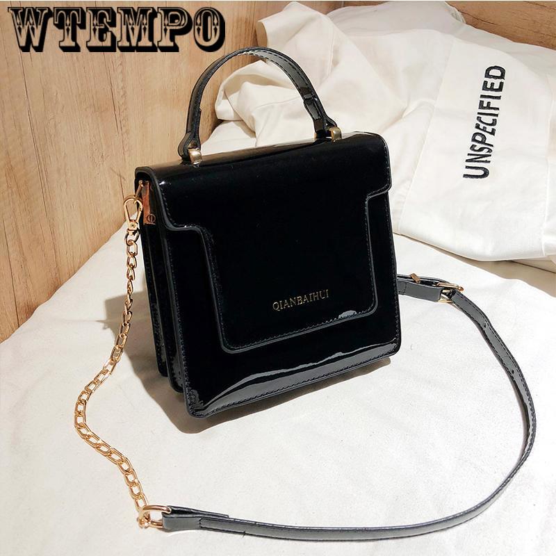 Fashion patent leather bag trend wild chain shoulder bag Messenger bag summer female bag handbag
