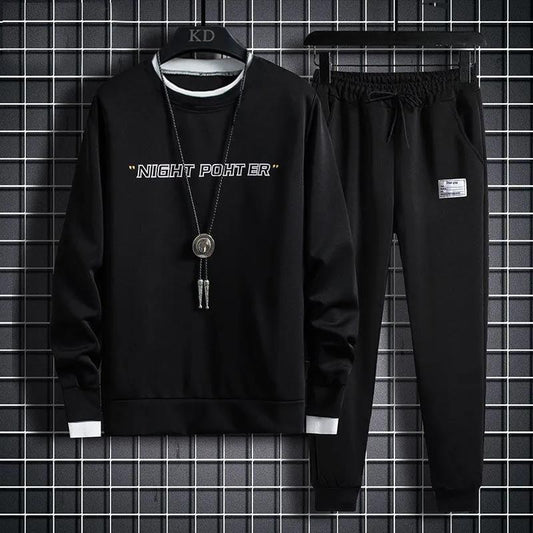 Teen Student Sweater Suit Spring Men Clothing Casual Hooded Pullover and Pants Teen Sports Suit