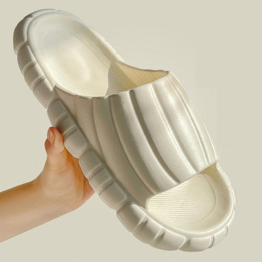 Couple Slippers Summer Solid Color Outdoor Shoes Soft Lightweight Slippers Indoor Bathroom Non-Slip Slippers Thick Sole Slippers Unisex
