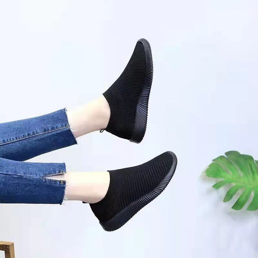 Women Vulcanized Shoes High Quality Women Sneakers Slip On Flats Shoes Women Loafers Plus Size 42 Walking Flat