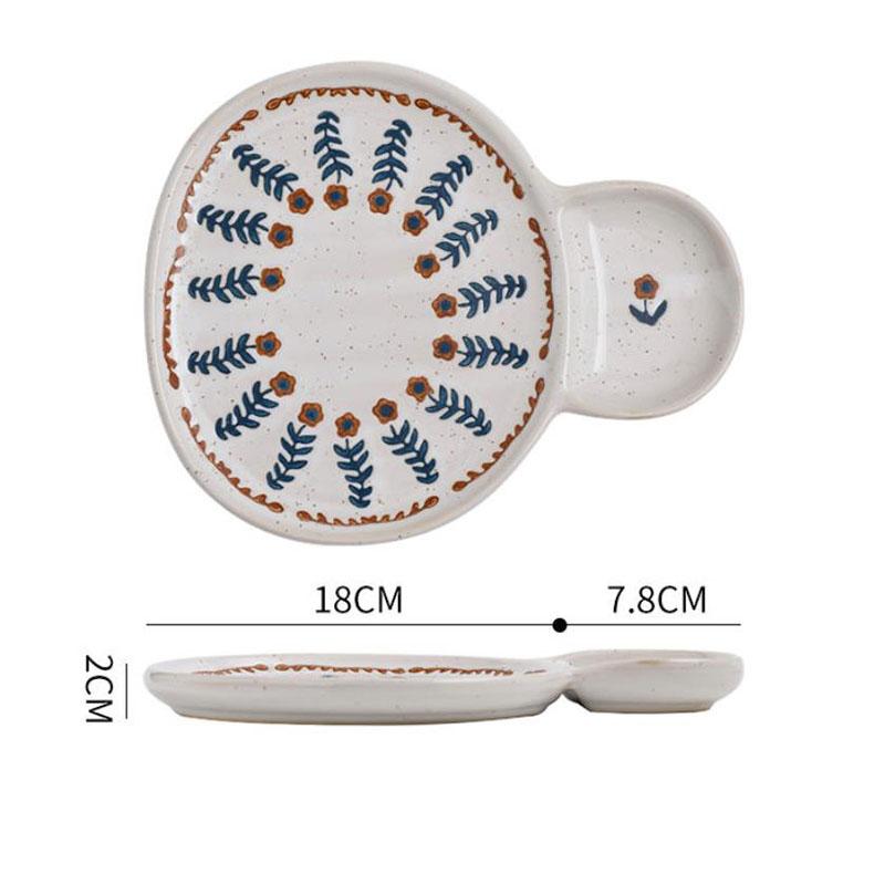 Creative Tableware Household Bowls and Plates Set Ceramic Plates Retro Literary Dishes Japanese-style Noodle Bowls Fish Dishes