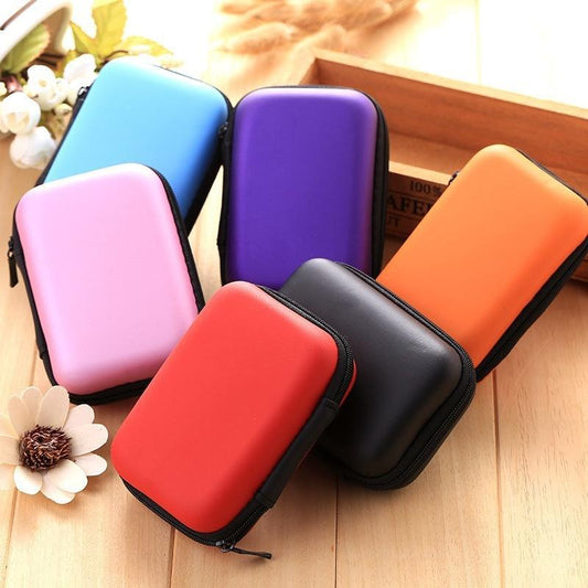 2PCS Earphone Wire Box Rectangle Data Line Cables Storage Box Case Container Organizer Coin Purse Box