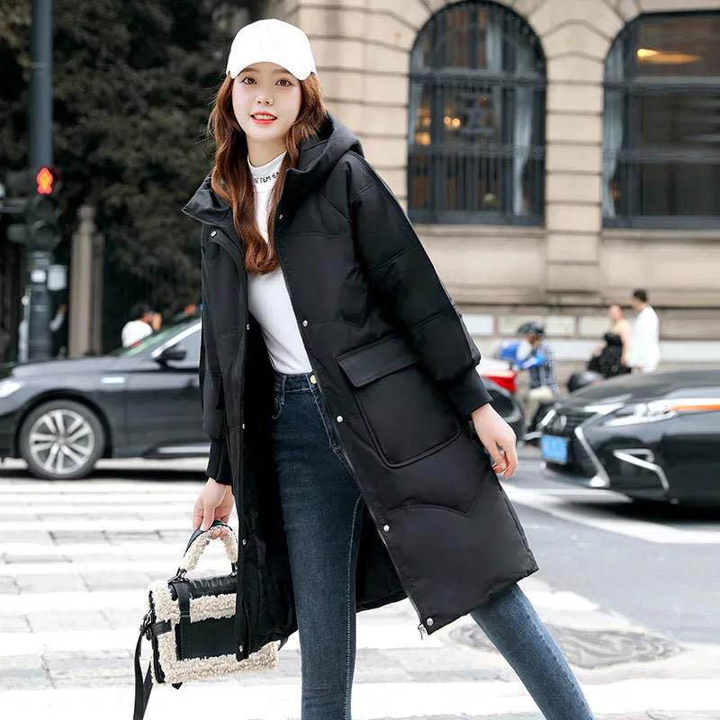 Down Jacket Women's Winter Fashion All-match Thick Mid-length Coat Loose and Thin Cold-proof Clothing