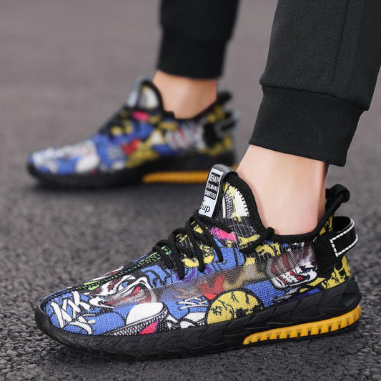 Cartoon sneakers men shoes Trendy low-top shoes students wild casual tide shoes Sneakers fitness