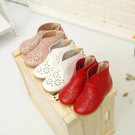 Summer Leather Sweet Fashion Sandals Kids Boots Baby Shoes Hollow Princess Shoes
