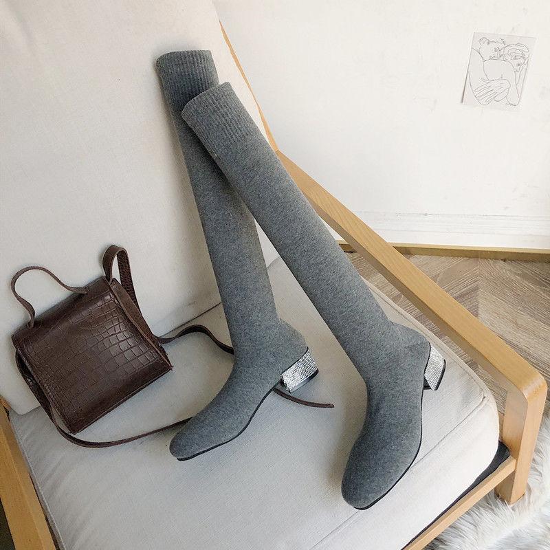 Socks Shoes Autumn Women's Boots Over The Knee Boots Women's Boots Knitted Stockings Stretch Boots Socks Boots