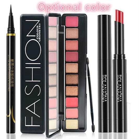 Eyeliner Eyebrow pencil mascara Lipstick eyeshadow tray waterproof and sweatproof long-lasting
