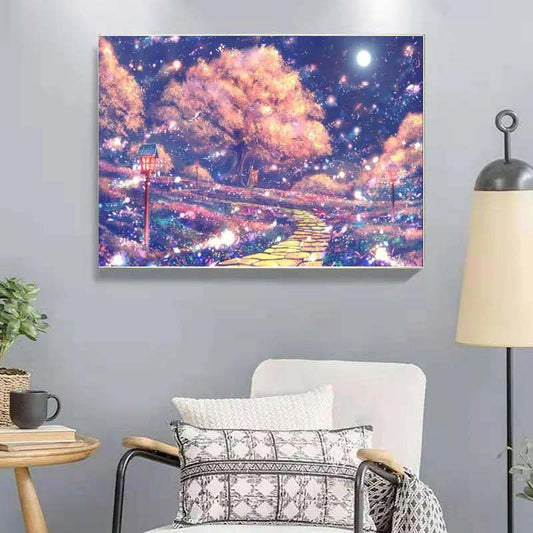 Diamond Painting Stickers Modern Minimalist Cartoon Landscape Stickers Diamond Cross Stitch Handmade Small