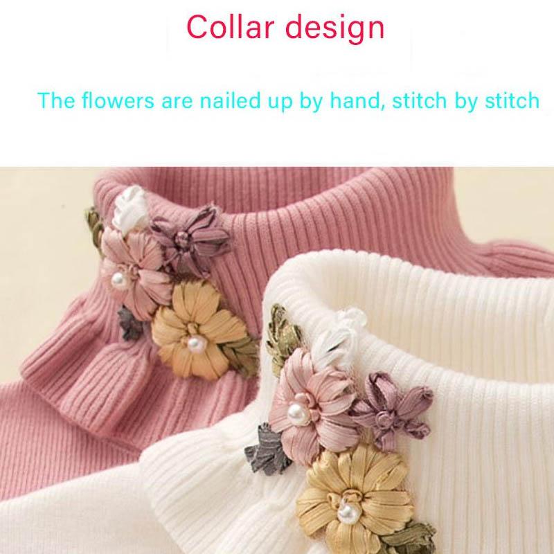 Autumn and Winter Thick High-neck Ladies Bottoming Shirt Elegant Temperament Knit Sweater Ruffled High Elasticity All-match Slim Casual Shirt