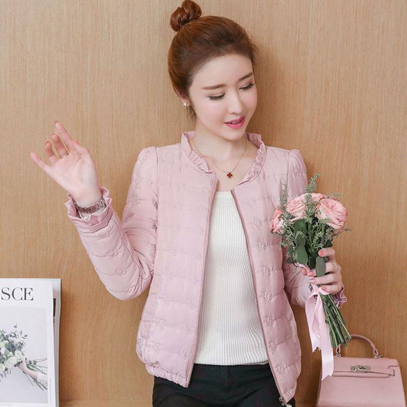 Winter Short Ladies Down Jacket Korean Fashion Loose Thick Cotton Stand Collar Jacket