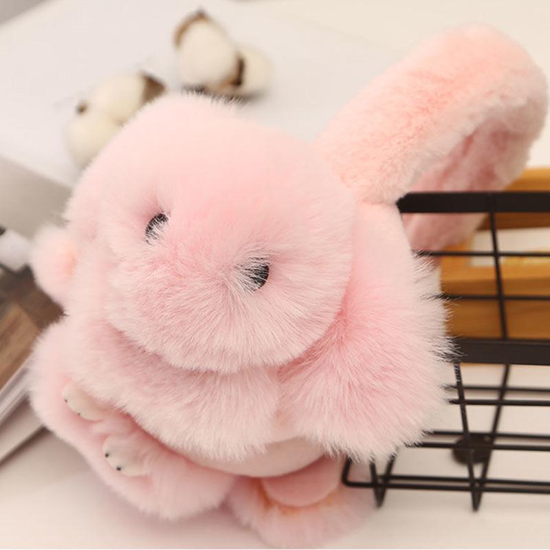 Women's Winter Long-eared Rabbit Earmuffs Cute Cartoon Warm Earflap Plush Rabbit Ear Warmer Plush Ear Pad Cover Thickened Earlap
