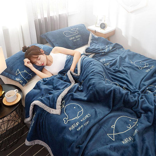Coral Fleece Blanket Flannel Blanket Cover Blanket Twin Bed Single Single Piece Air Conditioning Towel Small Quilt