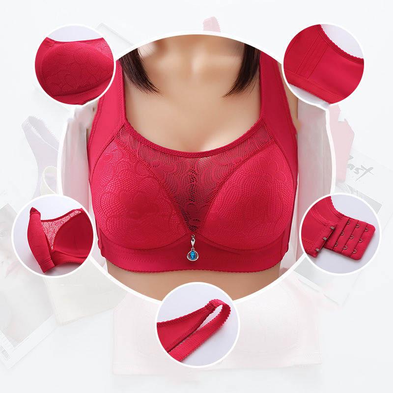 Large-size Thin Section Anti-sagging Side-receiving Side-receiving Beautiful Back Anti-glare Non-magnetic No-steel Gathered Women's Bra