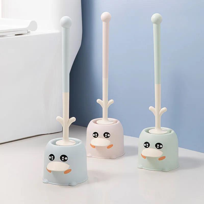 Toilet Brush No Dead Ends Soft Bristles Household Creative Toilet Brush Toilet Long Handle Cute Toilet Artifact Toilet Brush