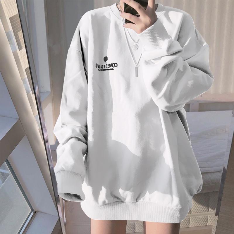 Korean Sweatshirt Loose Long Sleeve Pullover Women's Plus Size Long Sleeve Top