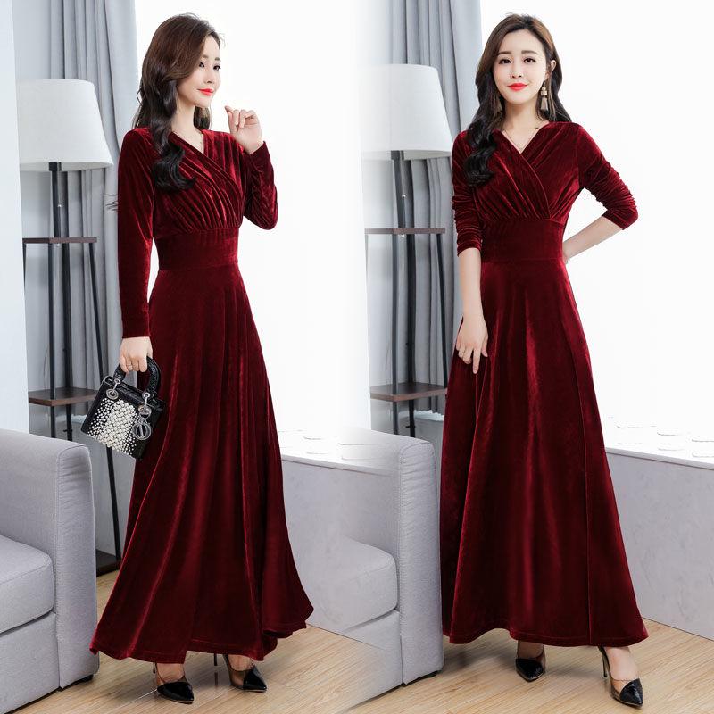 Long Slim Long Sleeve Plus Size Cheongsam Women's Long Skirt Fashion Woman Swing Dress